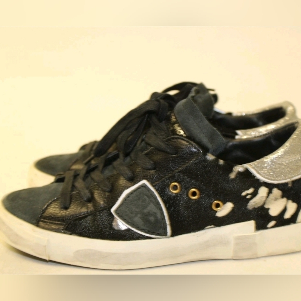 Philippe Model Paris Designer  Leather Hair Low Skate Sneakers Shoes 7 37 - Picture 9 of 16